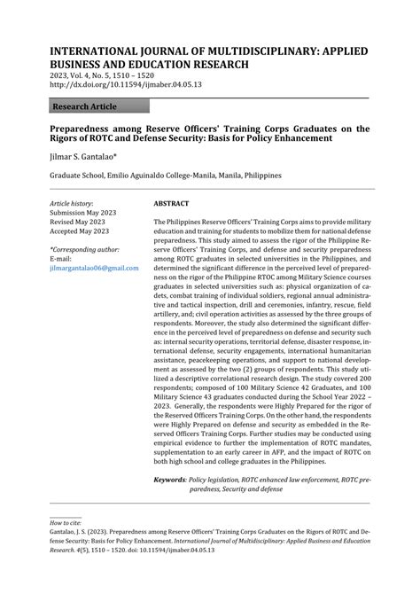 advantages and disadvantages of rotc in the philippines|(PDF) Preparedness among Reserve Officers' .
